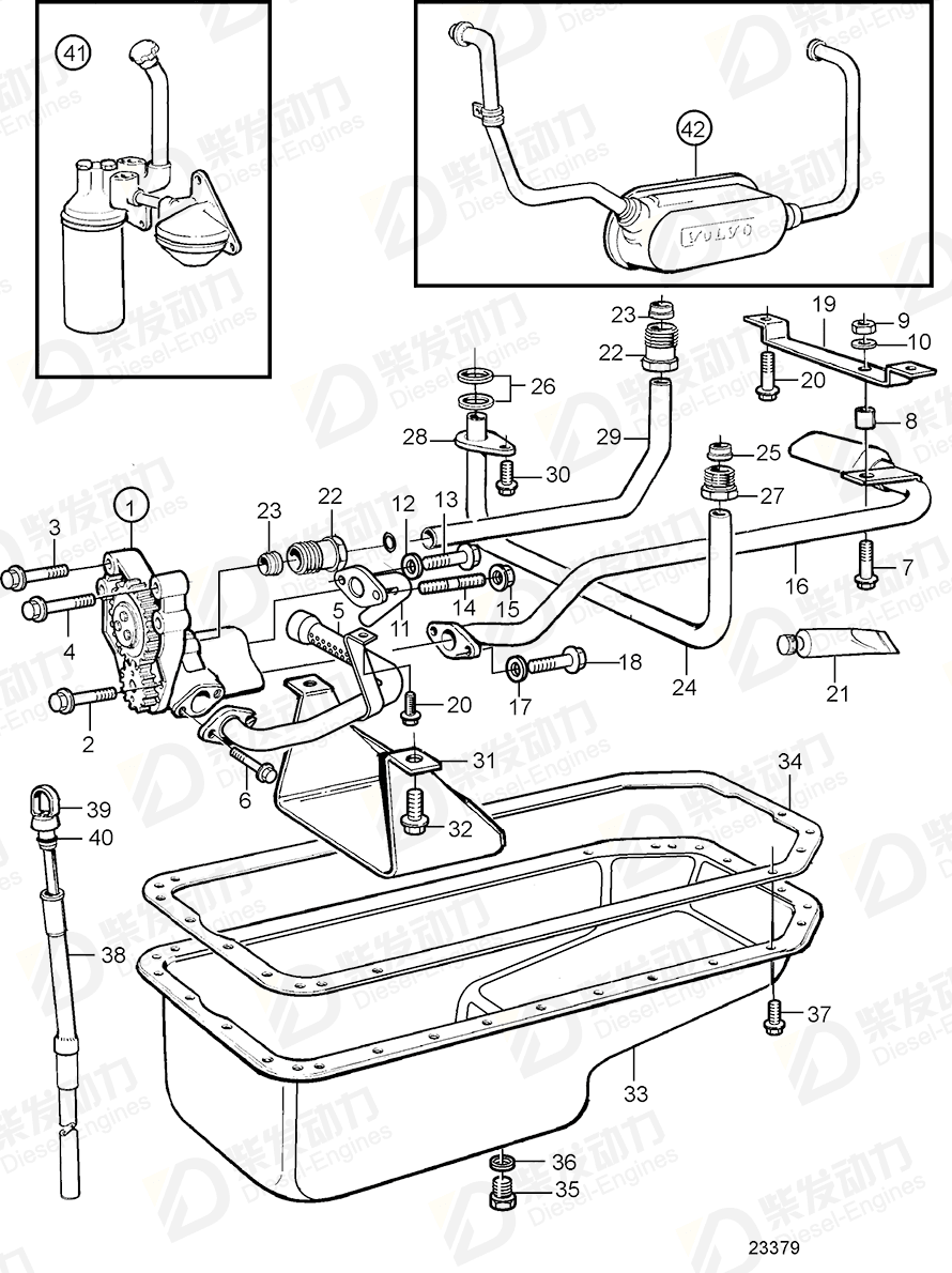 VOLVO Connecting pipe 3827686 Drawing